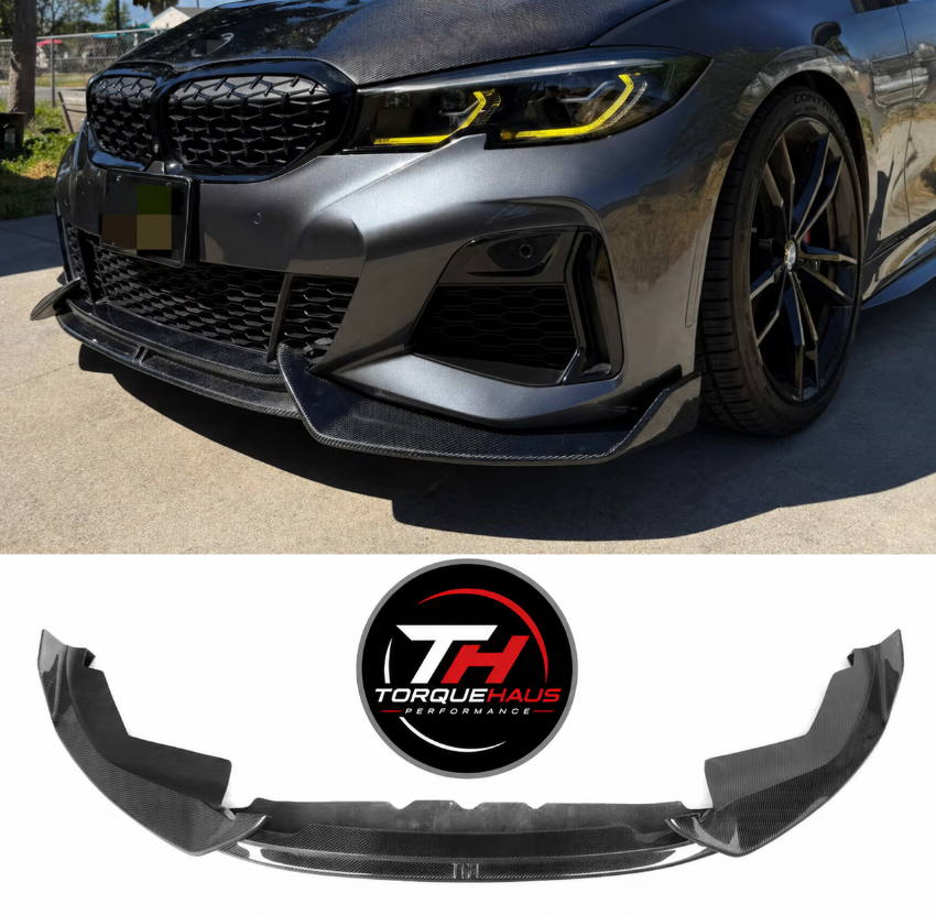 TorqueHaus Performance Carbon Fiber Front Lip – BMW M340i & 330i (2019–2021)