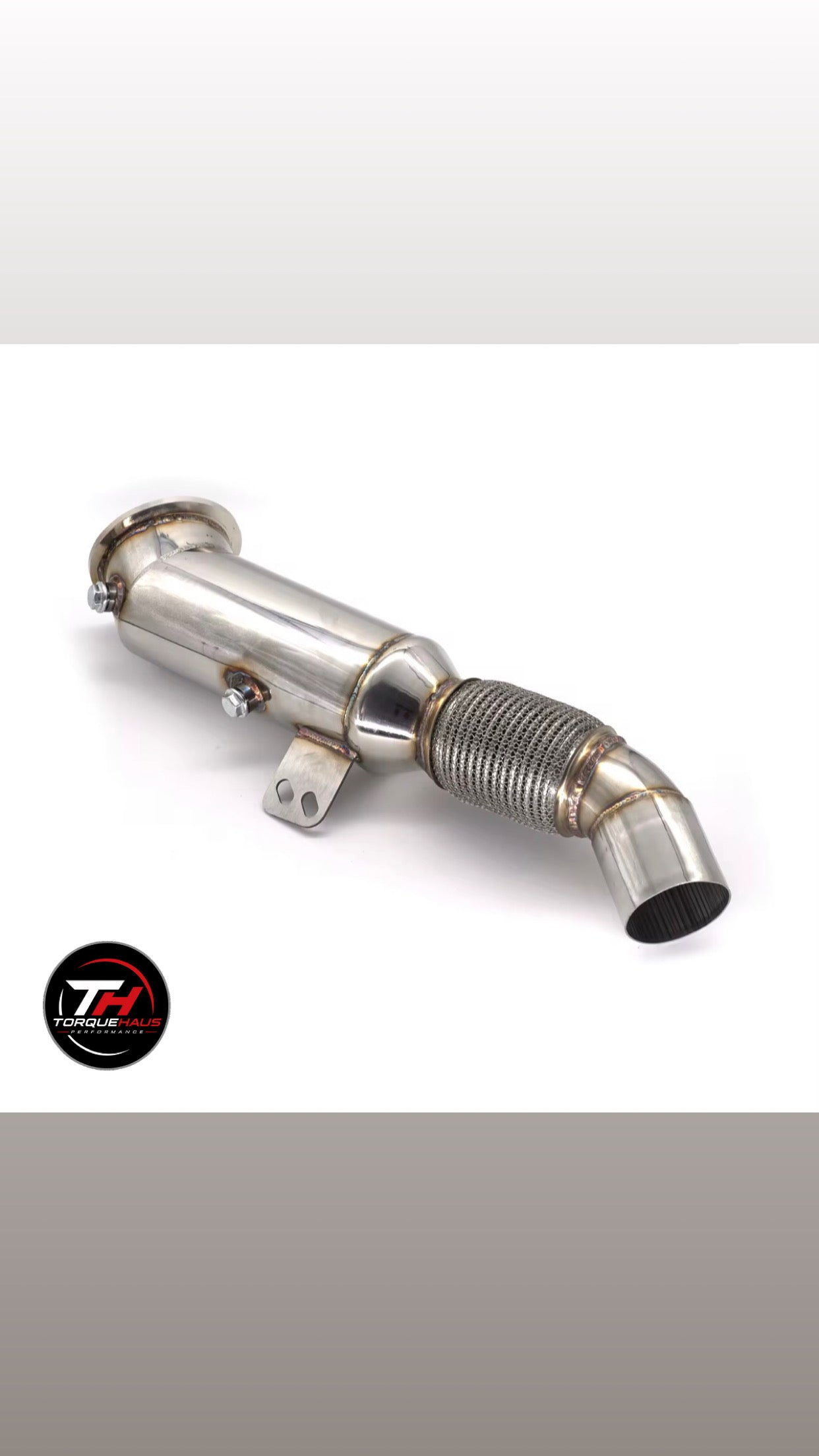 TorqueHaus B58 Performance Catless Downpipe – 4.5” High-Flow Stainless Steel Upgrade