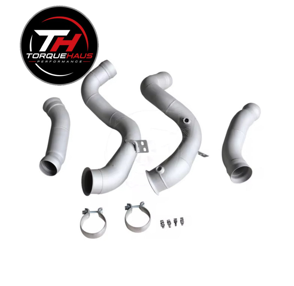 AMG C63S W205 Catless Downpipes – 3” 304 Stainless | Ceramic coated